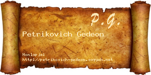 Petrikovich Gedeon névjegykártya